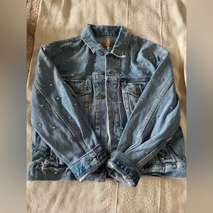 Brand New GRLFRN rhinestone jean jacket 🩵
